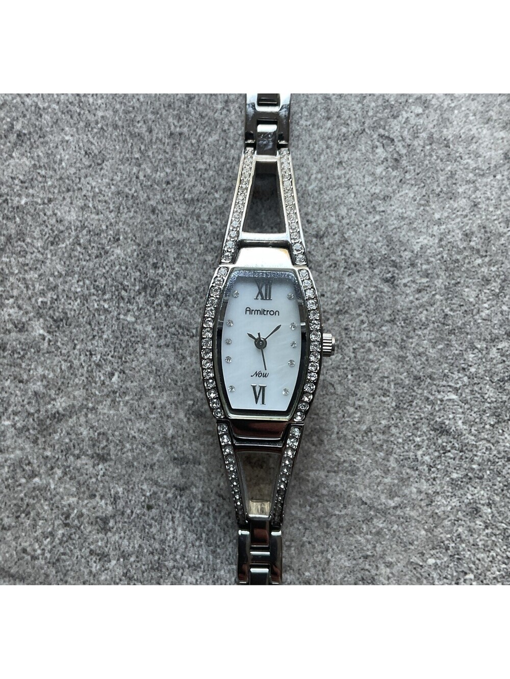 Armitron Womens Watch 75/3531 Silver Tone Case & Band With Crystal Accents BG